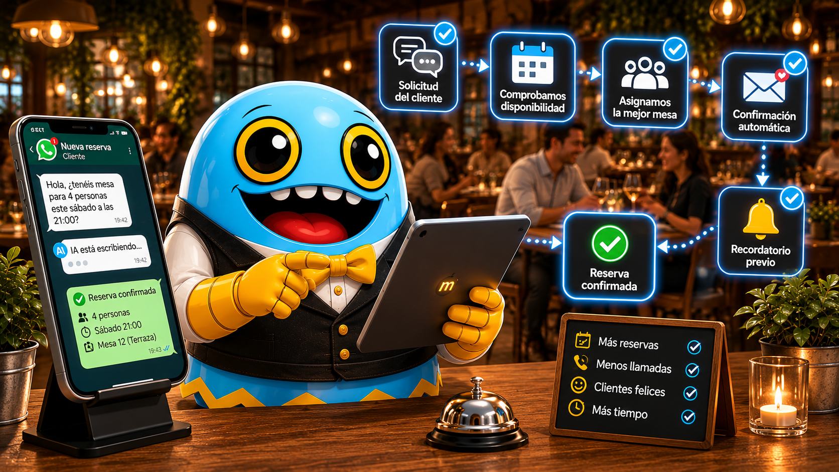 Automatización de reservas en un restaurante con inteligencia artificial