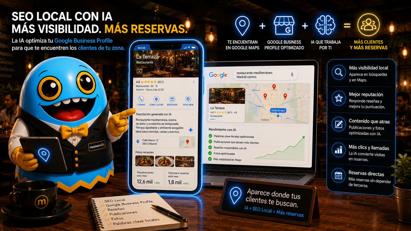 SEO local y Google Business Profile para restaurantes con IA