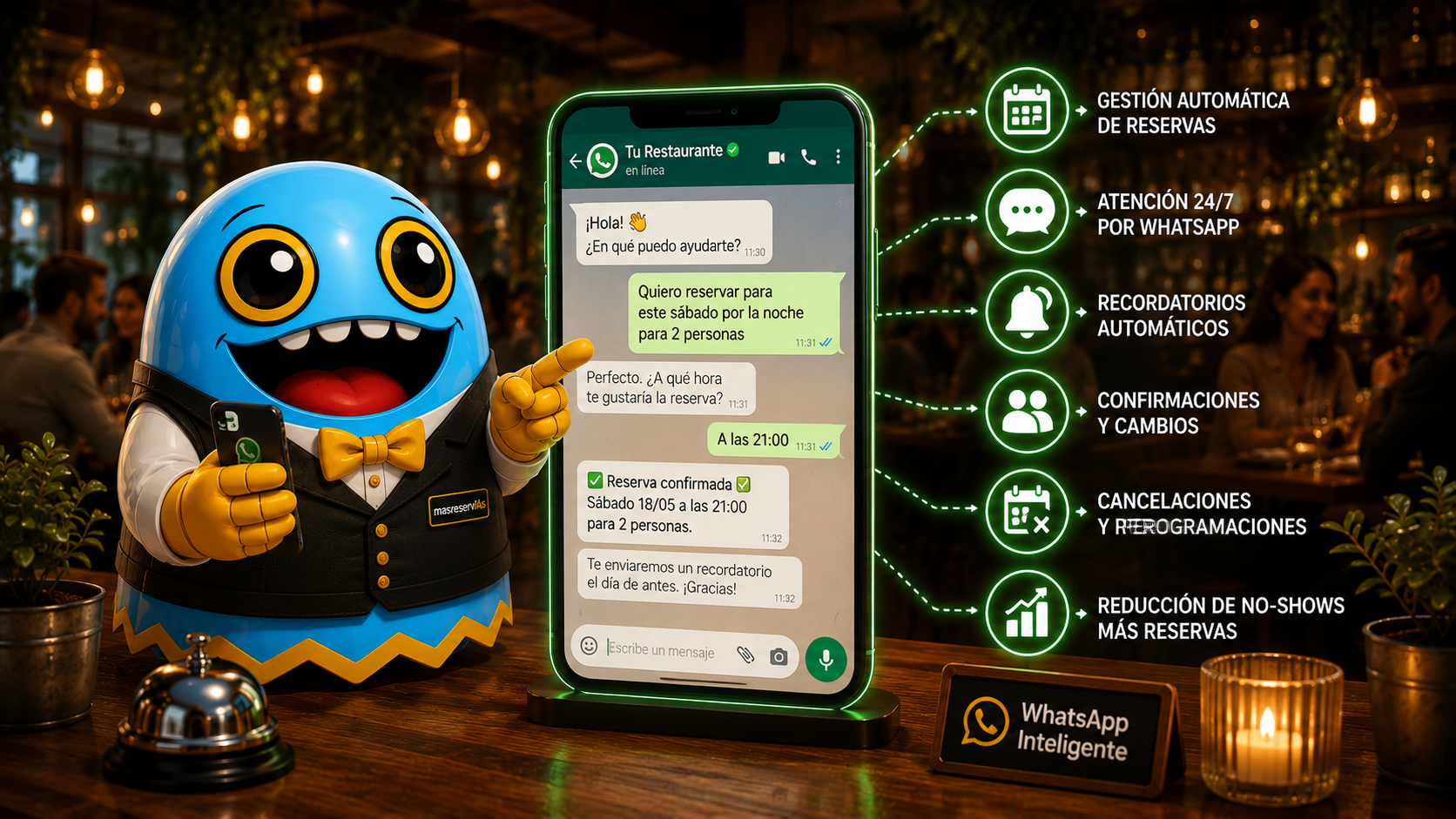 Atención por WhatsApp con IA para restaurantes